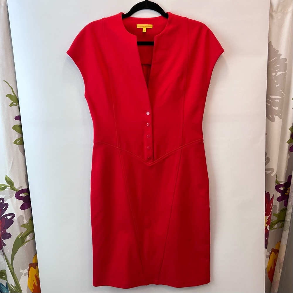 CATHERINE MALANdRINO Elegant Red Women's Dress in Large